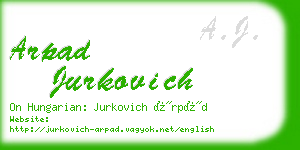 arpad jurkovich business card